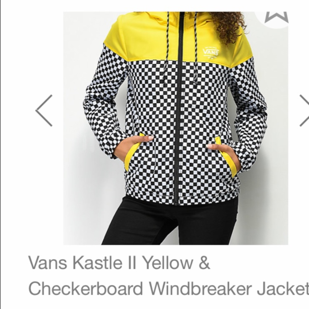 Vans checkerboard windbreaker jacket sz.M